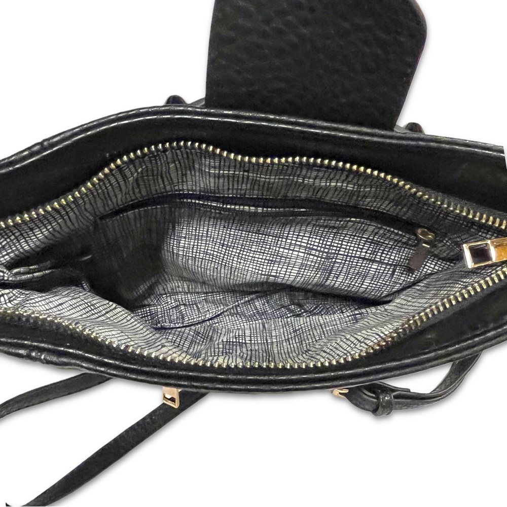 Black Leather Gunmetal Rivets Clutch Crossbody Bag NWOT - Picture 8 of 14